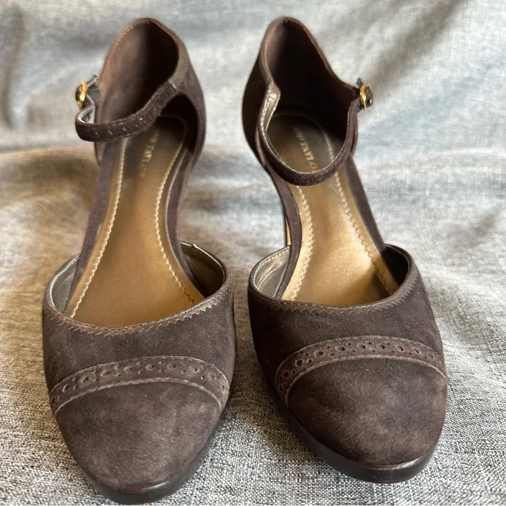 *Final Sale Price*  Ann Taylor brown suede heels platform pump - Picture 2 of 15